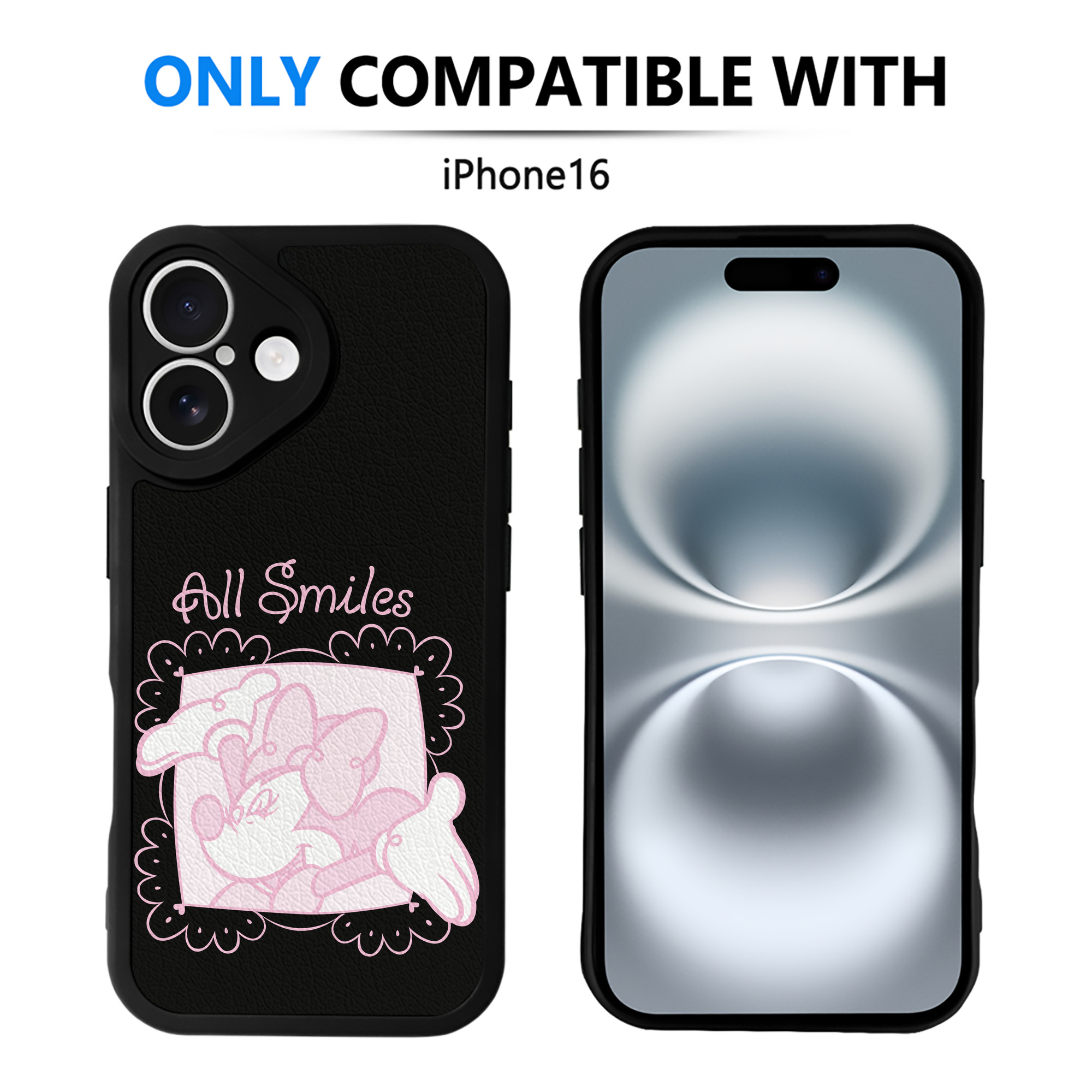 （画像用） ミッキーマウス Mickey Mouse 【iPhone 16シリーズ対応】シリコンスマホケース（レザー調） 材質：シリコン